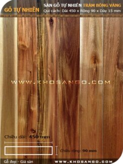 Sàn gỗ tràm bông vàng 450mm